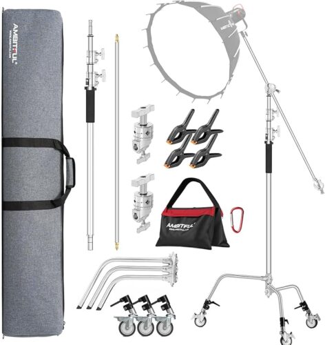 AMBITFUL Stainless Steel Heavy Duty C Stand, 150 – 320 cm